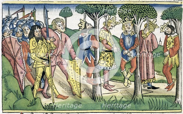 Joshua 10:16-27: the execution of the five kings. Artist: Unknown