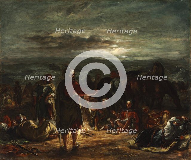 An Arab Camp at Night, 1863. Creator: Delacroix, Eugène (1798-1863).