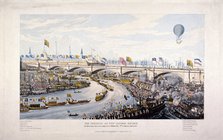 Opening of London Bridge (New), London, 1831. Artist: Anon
