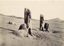Colossi and Sphynx at Wady Saboua, 1857. Creator: Francis Frith.