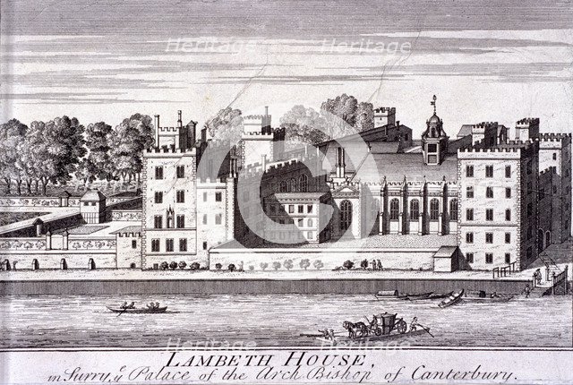 Lambeth Palace, London, c1720. Artist: Anon