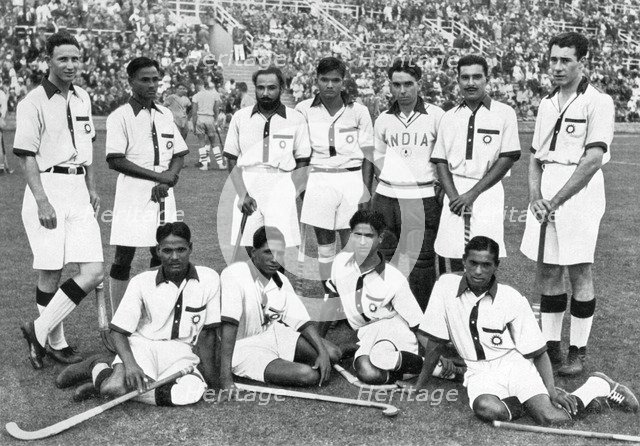 The Indian hockey team, gold medal winners, Berlin Olympics, 1936. Artist: Unknown