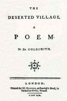 'The Deserted Village, A Poem', c1770. Artist: Unknown.