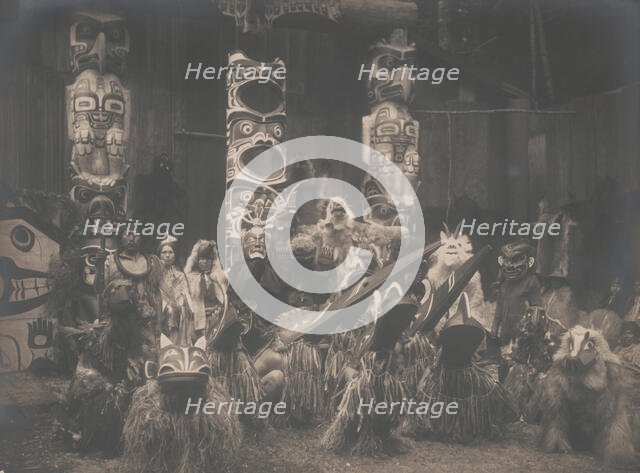 Masked dancers-Qagyuhl, c1914. Creator: Edward Sheriff Curtis.