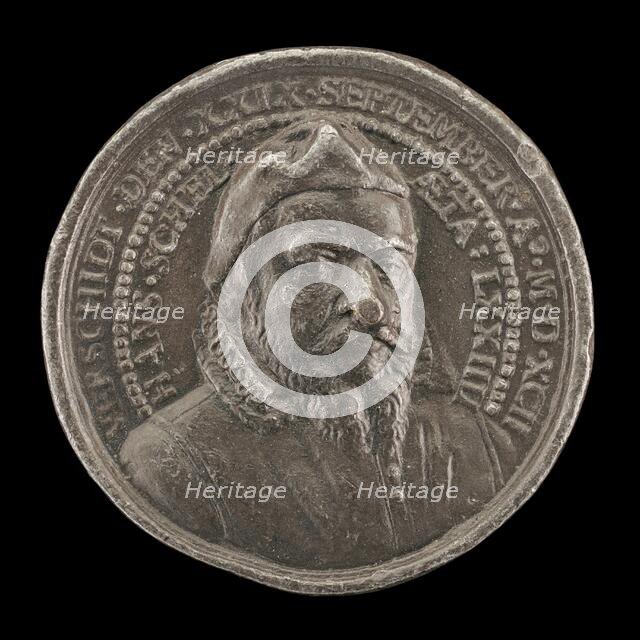 Hans Schel, 1518-1592, Patrician of Nuremberg [obverse], 1592. Creator: Matthäus Carl.