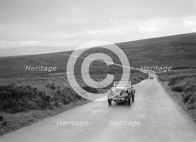 EH Goodenough's MG PB competing at the MCC Torquay Rally, July 1937. Artist: Bill Brunell.