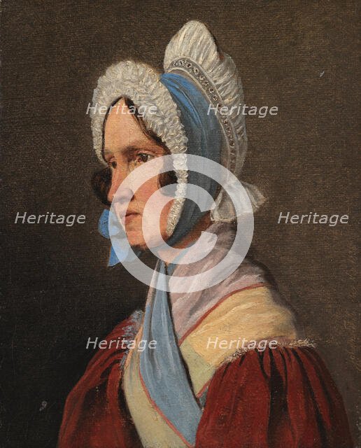 Cathrine Lundbye, née Bonnevie, the artist's mother, 1836. Creator: Johan Thomas Lundbye.