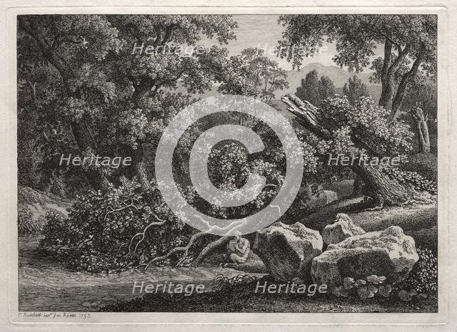 Heroic Landscape: The Satyr Playing the Flute, 1795. Creator: Johann Christian Reinhart (German, 1761-1847).