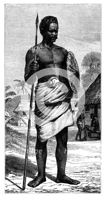 'Malagasy Warrior', 19th century.Artist: Gerome Staal