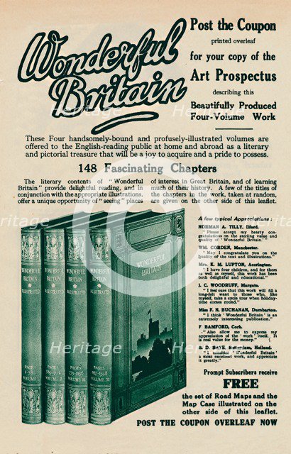 'Wonderful Britain book advertisement', 1935. Artist: Unknown.