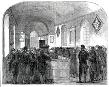 Interior of Drayton Bassett Church, (funeral of Sir Robert Peel), 1850. Creator: Unknown.