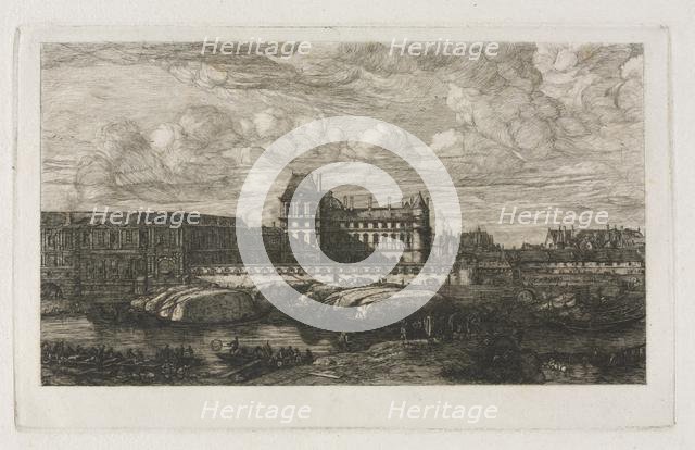 The Old Louvre from a Painting by Zeeman, 1651, 1866. Creator: Charles Meryon (French, 1821-1868).