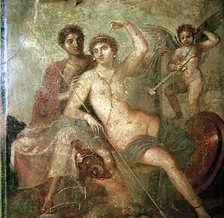 Roman wallpainting of Cupid, Venus and Mars, Pompeii, Italy. Artist: Unknown