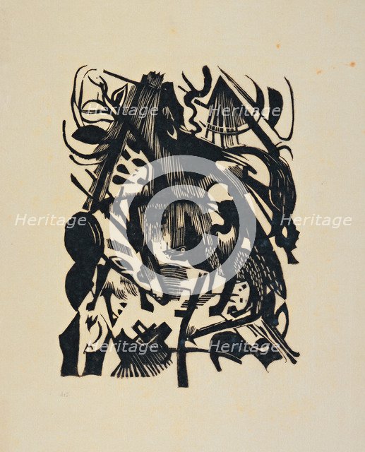 Birth of the Wolf. Artist: Marc, Franz (1880-1916)