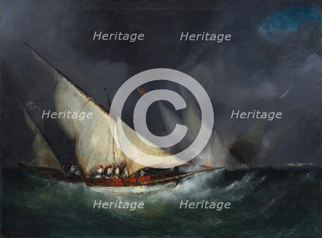 Greek Pirates Attacking a Turkish Vessel, not dated. Creator: Unknown.