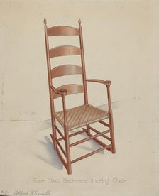 Shaker Rocking Chair, c. 1937. Creator: Alfred H. Smith.