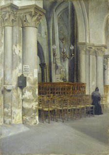 Interior of Saint-Pierre-de-Montmartre church, c1895. Creator: Edouard Zawiski.