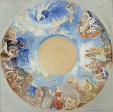 Thalia's mirror, overall sketch for the ceiling painting of the National Theatre, 1932. Creator: Yrjö Aleksander Ollila.