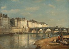 Pont de la Tournelle, Paris, 1862. Creator: Stanislas Lepine.