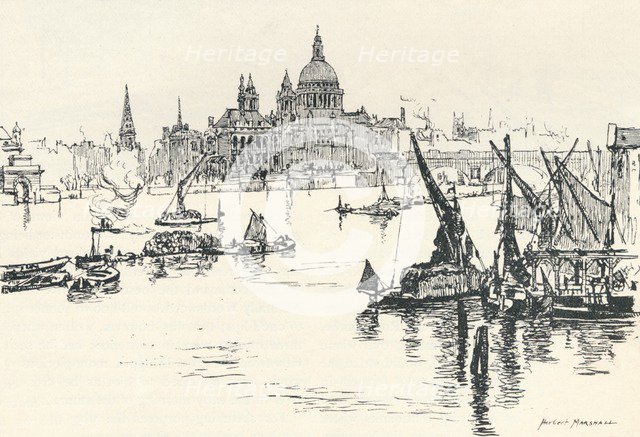 'From Waterloo Bridge', 1873, (1894). Artist: Herbert Menzies Marshall.