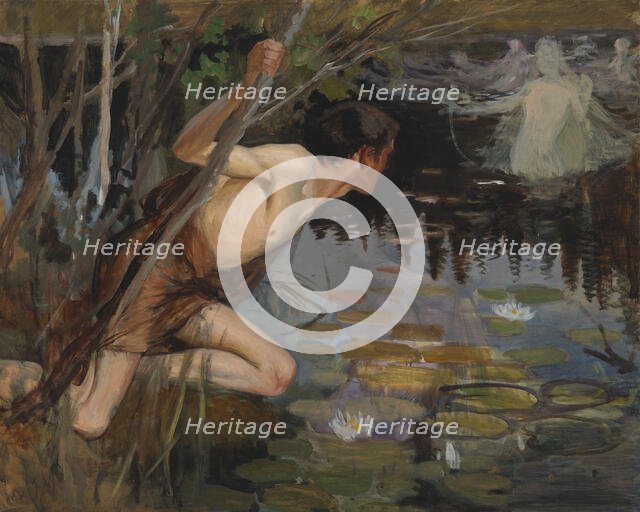 Youth and a Mermaid, sketch, 1896. Creator: Albert Edelfelt.