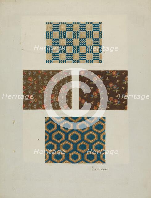 Cloth Samples, c. 1940. Creator: Albert J. Levone.
