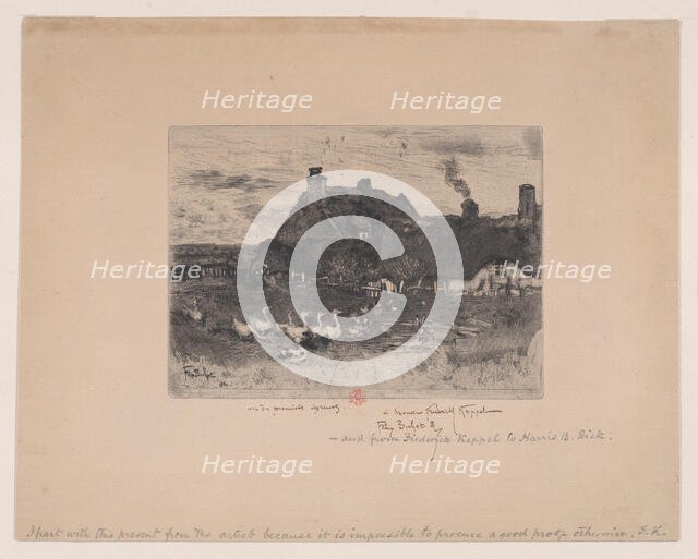 Small Thatched Cottages (Les Petites Chaumières), 1878. Creator: Felix Hilaire Buhot.