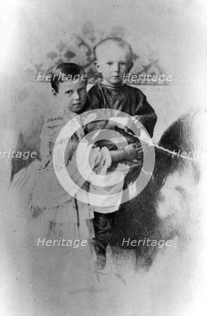 Grand Duchess Maria Alexandrovna and Grand Duke Sergei Alexandrovich of Russia, c1860-c1862. Artist: Unknown