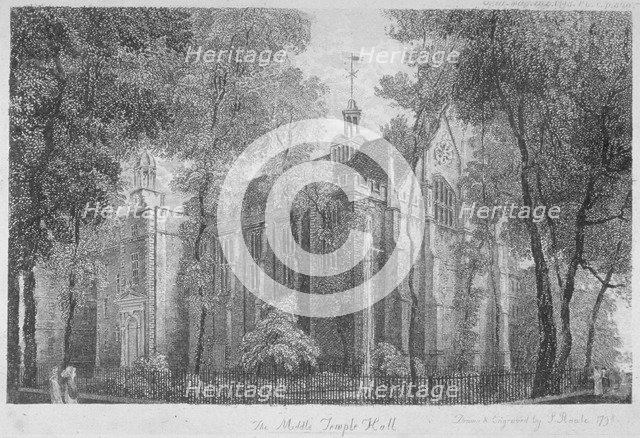 Middle Temple Hall, Middle Temple, City of London, 1798. Artist: Samuel Rawle