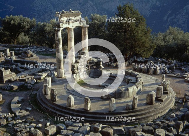 Tholos, Sanctuary of the Athena Pronaia in Delphi, Greece, 4th century BC (1994). Creator: LTL.