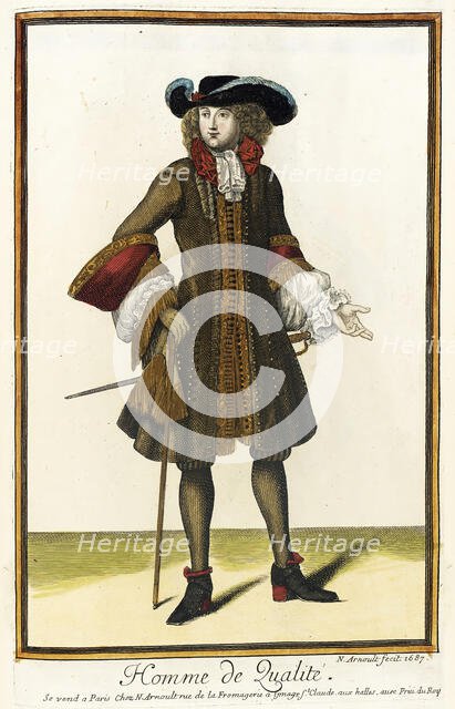 Recueil des modes de la cour de France, 'Homme de Qualité', 1687. Creator: Nicolas Arnoult.