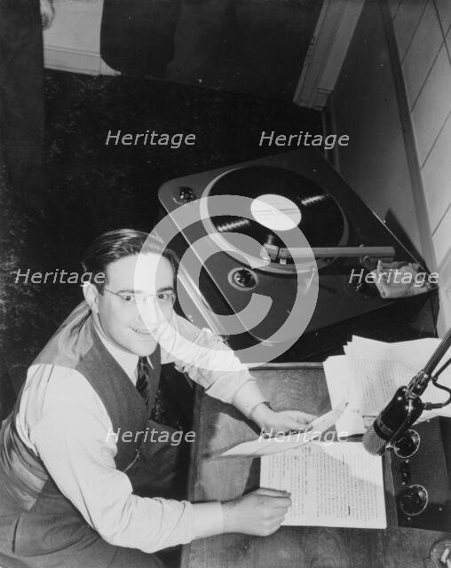 Portrait of William P. Gottlieb, WINX(?), Washington, D.C., ca. 1940. Creator: Delia Potofsky Gottlieb.