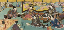 Fashionable Man Entertained in a House of Pleasure, circa 1847-1852. Creator: Utagawa Kunisada.