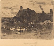 Les Petites Chaumières (Thatched Cottages--Small Plate), 1878. Creator: Felix Hilaire Buhot.