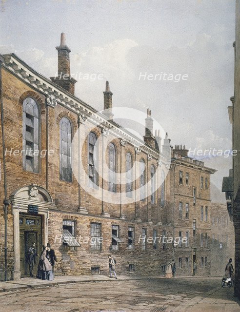 View of the Merchant Taylors' School in Suffolk Lane, City of London, 1864. Artist: Anon