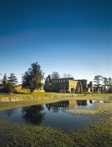 Distant view of the ruins of the Cistercian Abbey of Jervaulx, North Yorkshire, 1995 Artist: Andrew Tryner