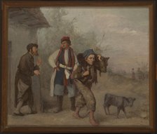 Haggling over a Calf, 1866. Creator: Aleksander Kotsis.