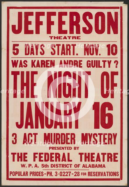 The Night of January 16th, Birmingham, AL, 1936. Creator: Unknown.