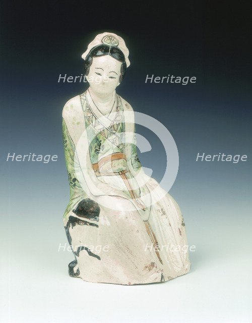 Cizhou figure of a seated lady, Jin-early Yuan dynasty, China, 13th century. Artist: Unknown