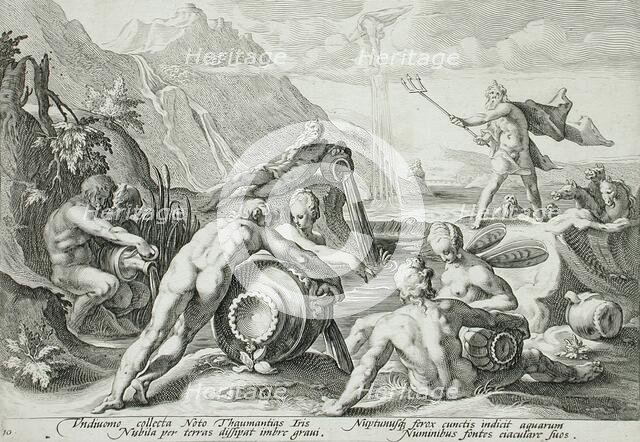 Neptune Plotting the Destruction of Man, published 1589. Creator: Hendrik Goltzius.