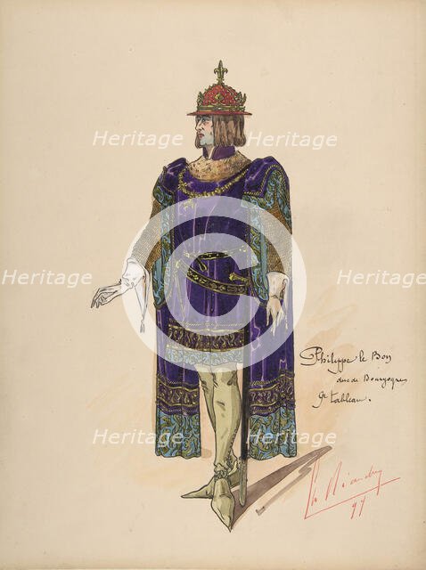Philip the Good, Duke of Burgundy; costume design for Jeanne d'Arc by the Paris Opera, 1897. Creator: Charles Bianchini.