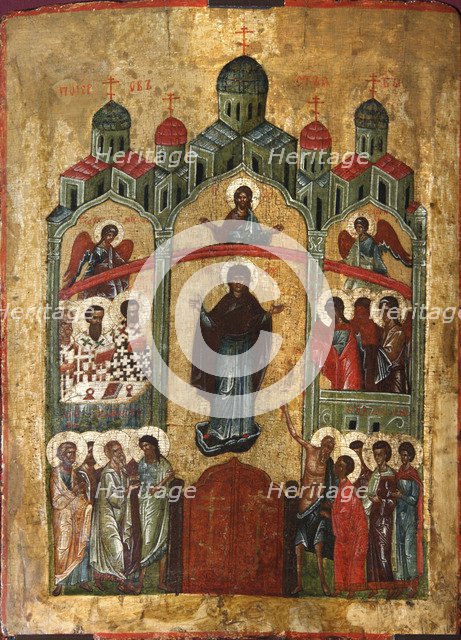 The Protection of the Mother of God (Pokrov), early 15th century. Creator: Russian icon.