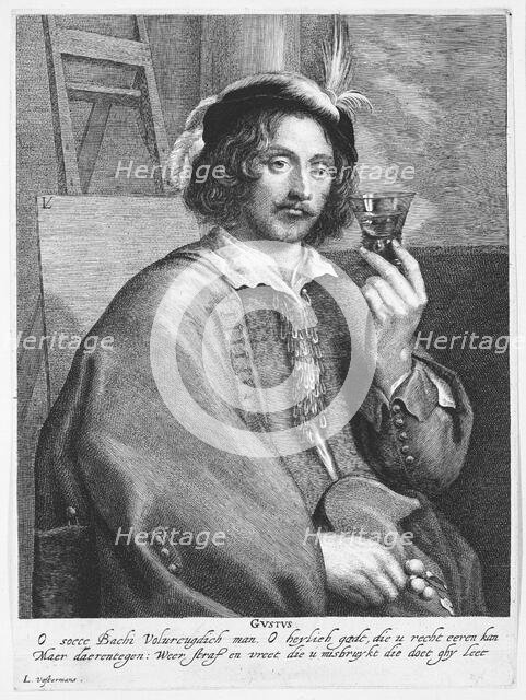 Allegory of Taste (Portrait of the Painter Jan Davidsz. de Heem, after a self-portrait)..., 1615-75. Creator: Lucas Vorsterman.