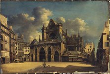 The church of Saint-Germain-l'Auxerrois, around 1840, current 1st arrondissement, c1835-1845. Creator: Unknown.