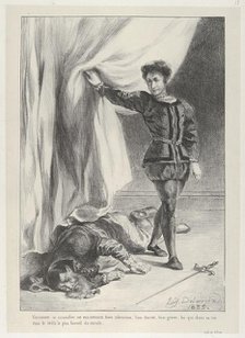 Hamlet and the Corpse of Polonius, 1835., 1835. Creator: Eugene Delacroix.