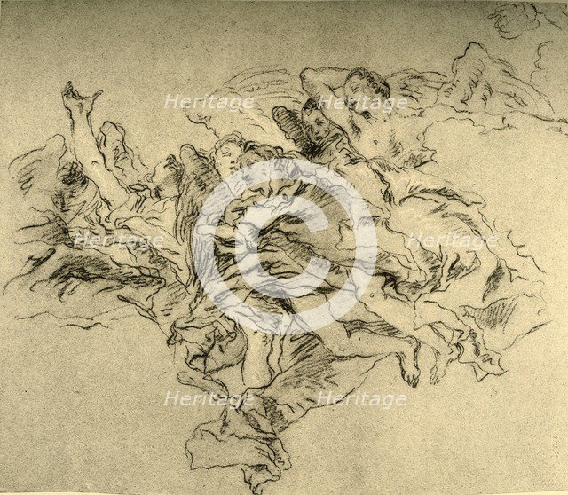'Group of hovering Angels', c1755, (1928). Artist: Giovanni Battista Tiepolo.