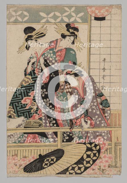 Yoshiwara Women Looking into the Street at Springtime, 1753-1806. Creator: Unknown.