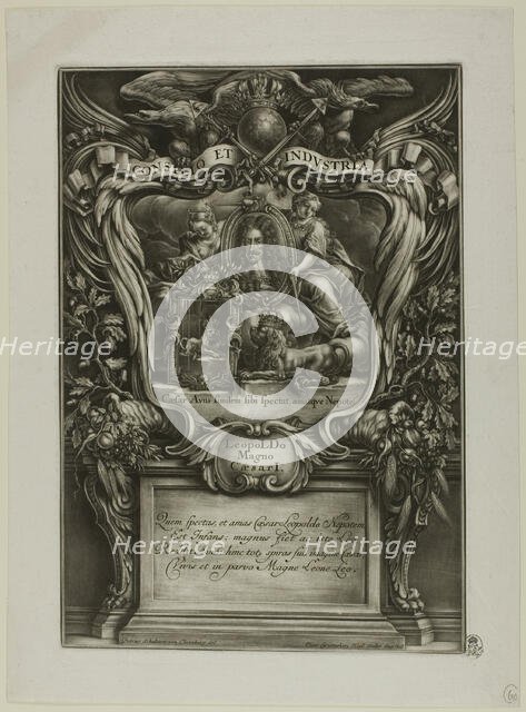Leopoldo Magno, Caesar I, from Triumphus Novem Saeculorum Imperii Romano Germanici..., c. 1700. Creator: Elias Christoph Heiss.