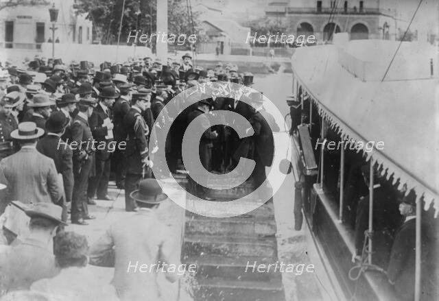 Roosevelt debarking, Rio Janeiro, 1913. Creator: Bain News Service.