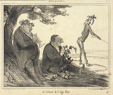 La Retour de l'âge d'or, 1856. Creator: Honore Daumier.